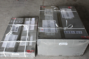 ⑫梱包完了です。返却時も２個口でご返却をお願いします。